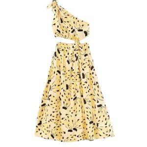 Farm Rio Yellow Bossa Banana Knot Midi Dress US S